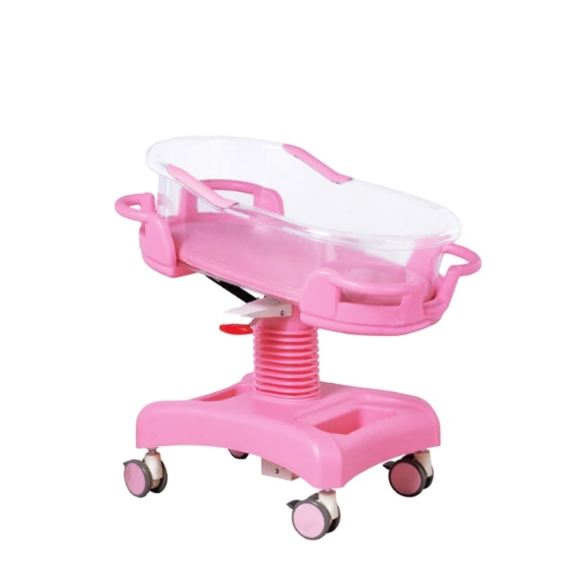 HC-M024 Gas Spring Deluxe ABS Baby Trolley Hydraulic infant baby cribs pediatric hospital beds baby cot for sale