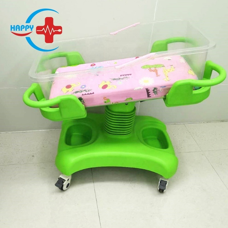 HC-M024 Gas Spring Deluxe ABS Baby Trolley Hydraulic infant baby cribs pediatric hospital beds baby cot for sale