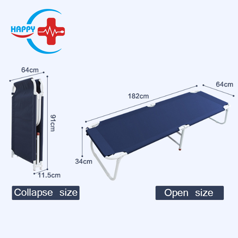 HC-M027 Cheap price Field folding hospital bed medical folding canvas simple stretcher portable Emergency accompanying bed