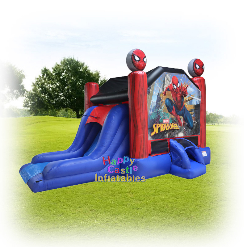 Custom cartoon inflatable  spider man bouncy castle spider-man inflatable bouncer moonwalk bounce house for sale