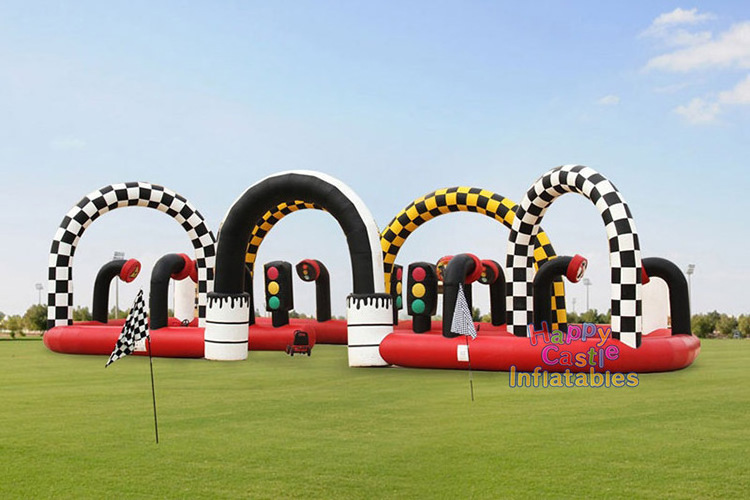 Hot sale high quality customized size race car inflatable  race track for bumper cars