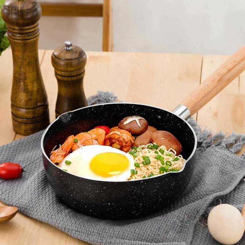 Stainless Steel Milk Pan Butter Sugar Melting Pot Nonstick Stone Coating Yukihira Saucepan