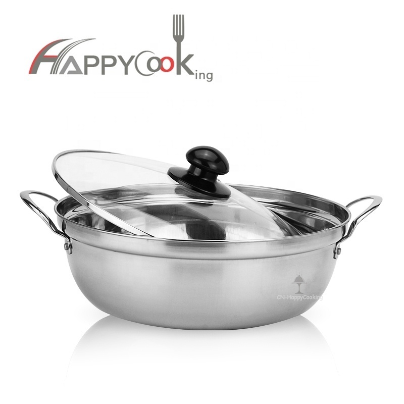 High quality factory stainless steel soup pot set cooking pot no oil big cooking pots