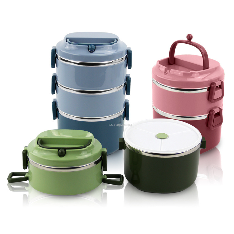 Bento Box Hot sealing children 304 stainless steel lunch Tiffin Bento Kids Bag Heated Take Away Food Packaging Lunch Box