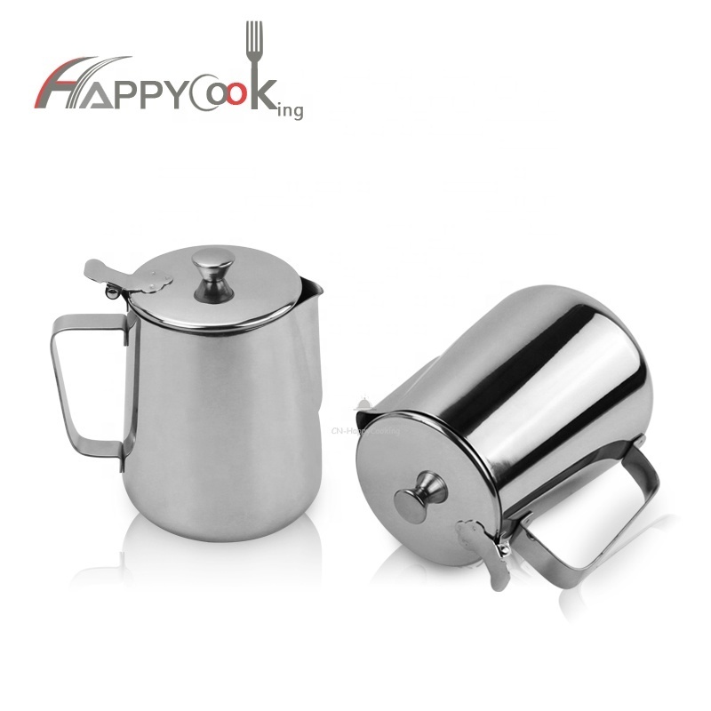 Wholesale good quality stainless steel milk pitcher  coffee jug with lid