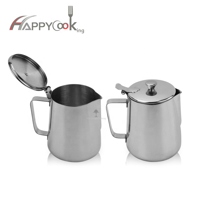 Wholesale good quality stainless steel milk pitcher  coffee jug with lid