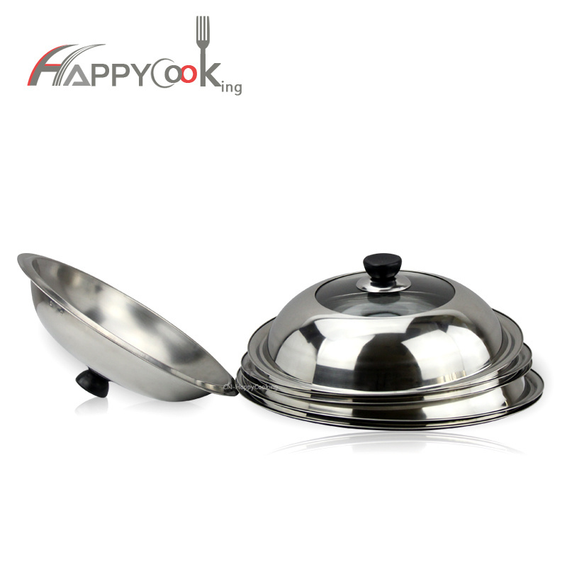 2024 Hot Selling Items stainless steel dome dish plate food wok pot cover