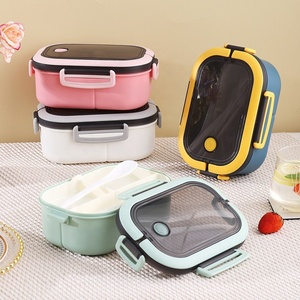 Custom Lunch Box Dressed Up In Separate Compartments Bento Box Kids Food Grade Material Stainless Steel Lunch Containers