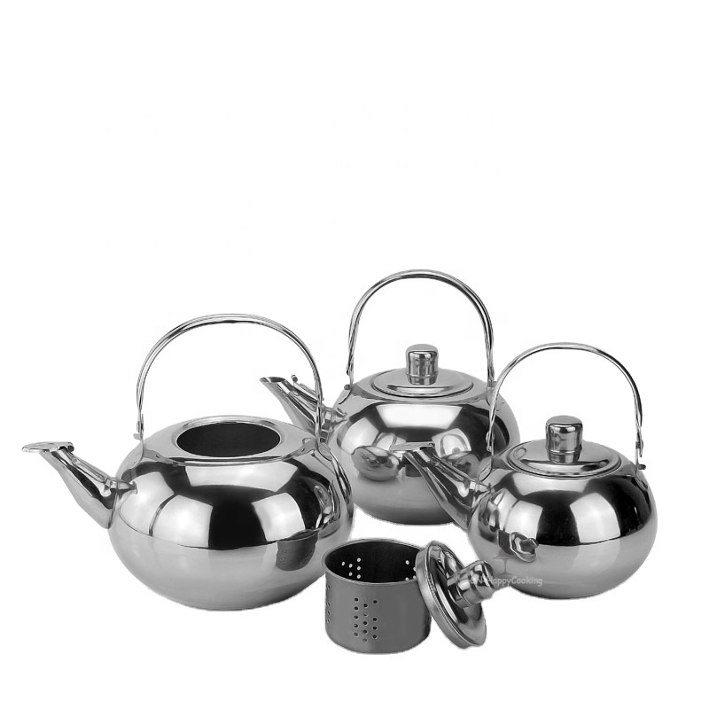 Competitive wholesale price stainless steel Turkish  tea samovar palm restaurant tea kettle