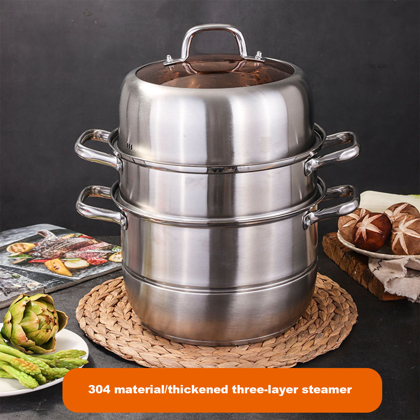 multipurpose stove steamer pot Rust-proof food steamer antirust stainless steel steamer set