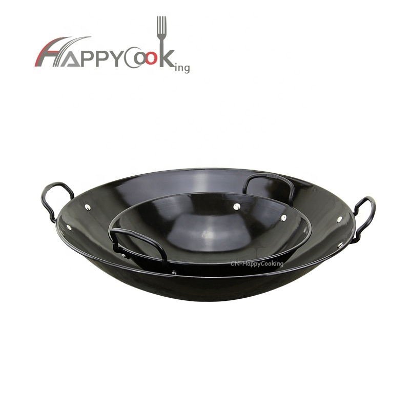 High quality OEM custom enamel cast iron cookware set stainless steel large wok summit wok iron cookware set chinese wok