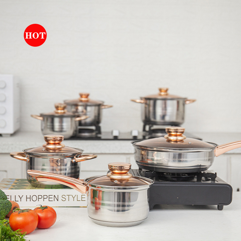 cookware sets stainless steel kitchenware factory price pots set cooking utensils set kitchen small cooking pot