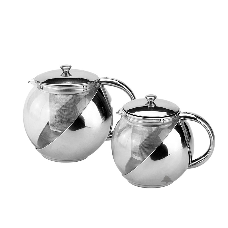 High quality moroccan tea pot stainless steel glass tea kettle with strainer glass teapot