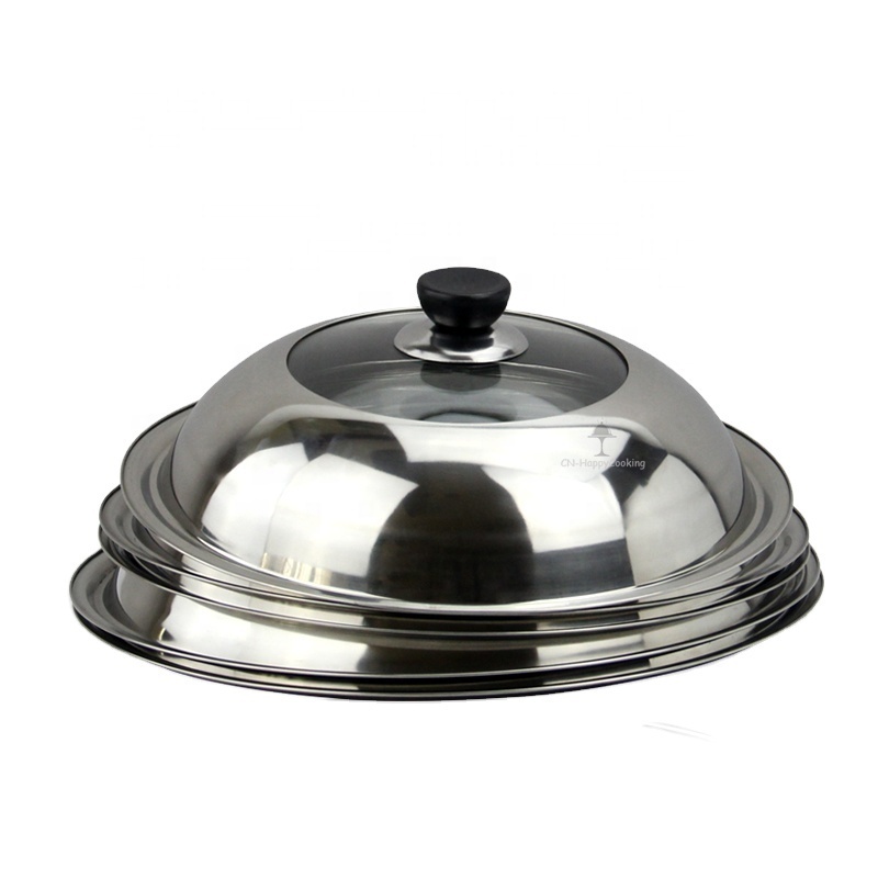 2024 Hot Selling Items stainless steel dome dish plate food wok pot cover