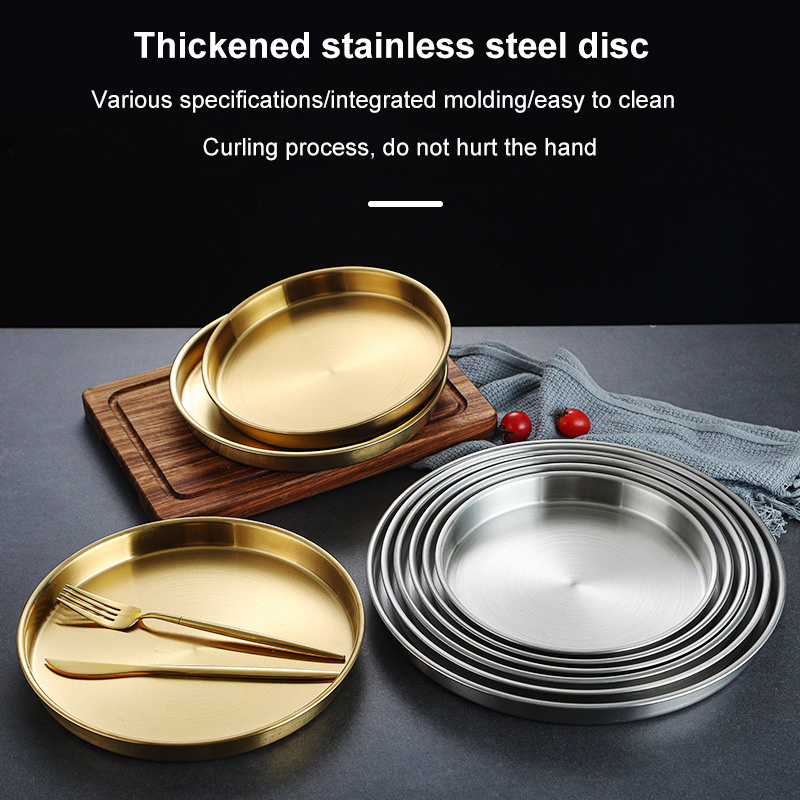 korean Asian plate metals Durable stainless plate suppliers Fine design korean tableware plate