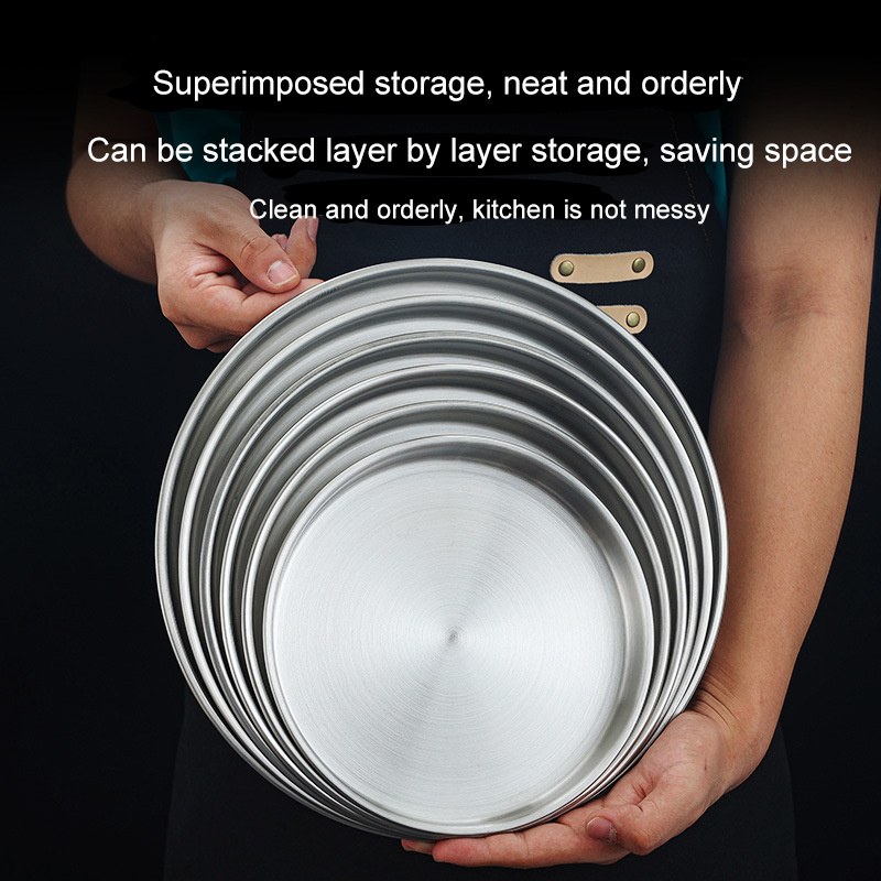 korean Asian plate metals Durable stainless plate suppliers Fine design korean tableware plate