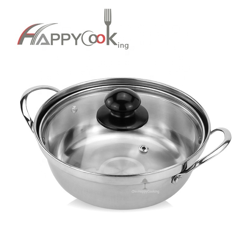 High quality factory stainless steel soup pot set cooking pot no oil big cooking pots