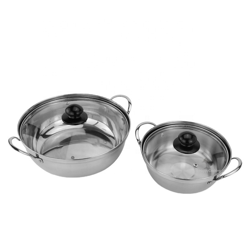 High quality factory stainless steel soup pot set cooking pot no oil big cooking pots