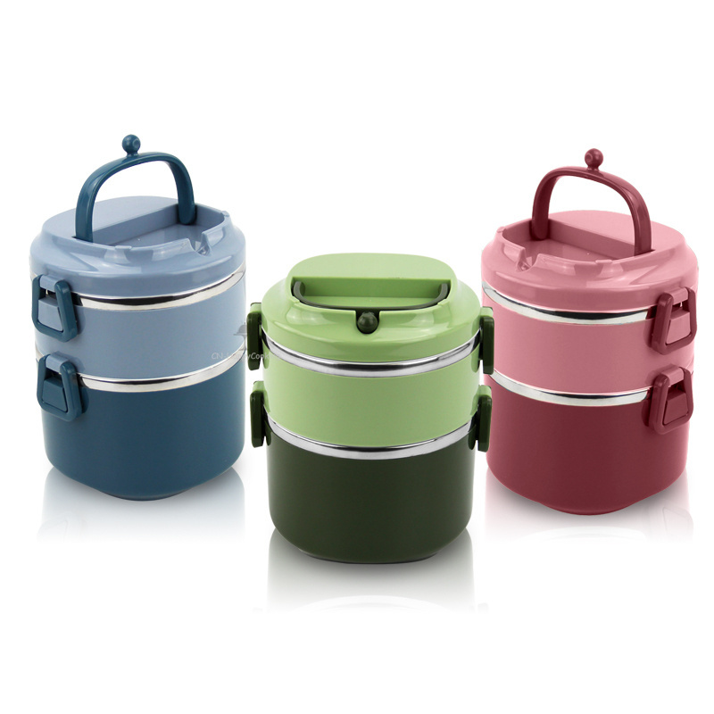 Bento Box Hot sealing children 304 stainless steel lunch Tiffin Bento Kids Bag Heated Take Away Food Packaging Lunch Box