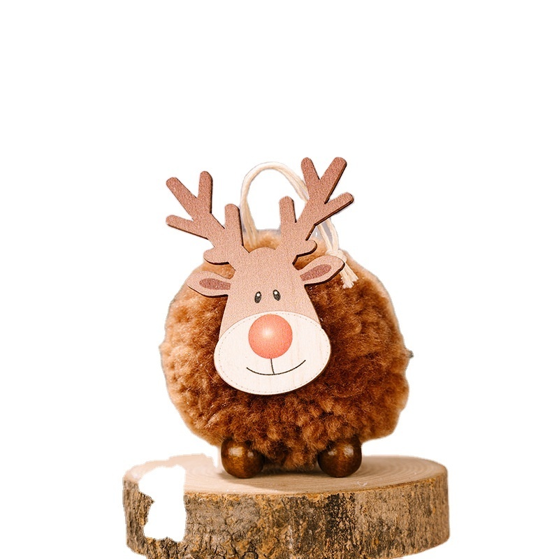 Hot selling Cute deer stuffed animal plush small Hanging pendant Christmas Tree Accessories for children's toy Christmas gift