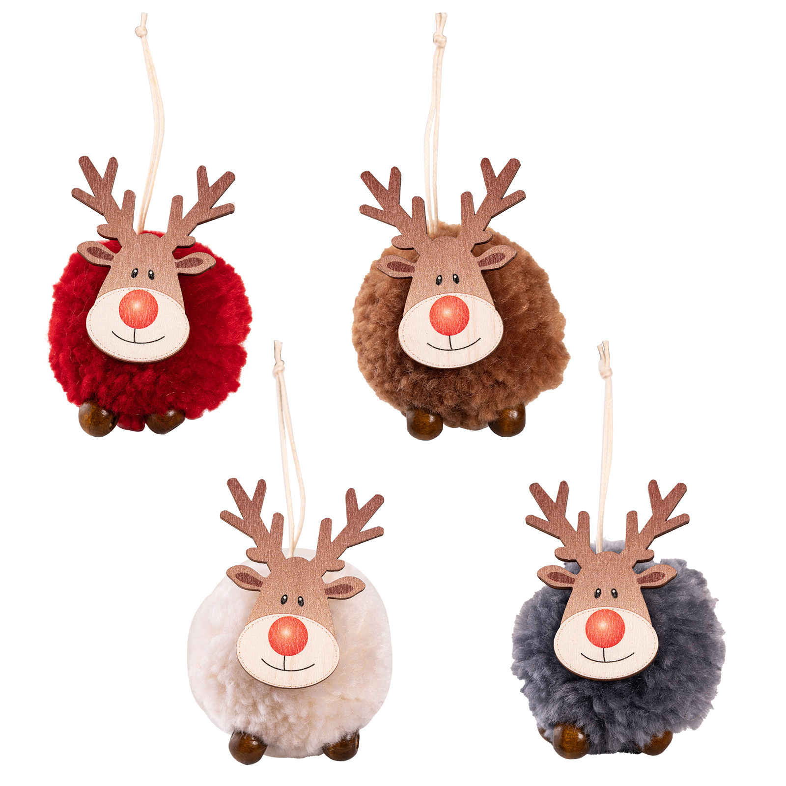 Hot selling Cute deer stuffed animal plush small Hanging pendant Christmas Tree Accessories for children's toy Christmas gift