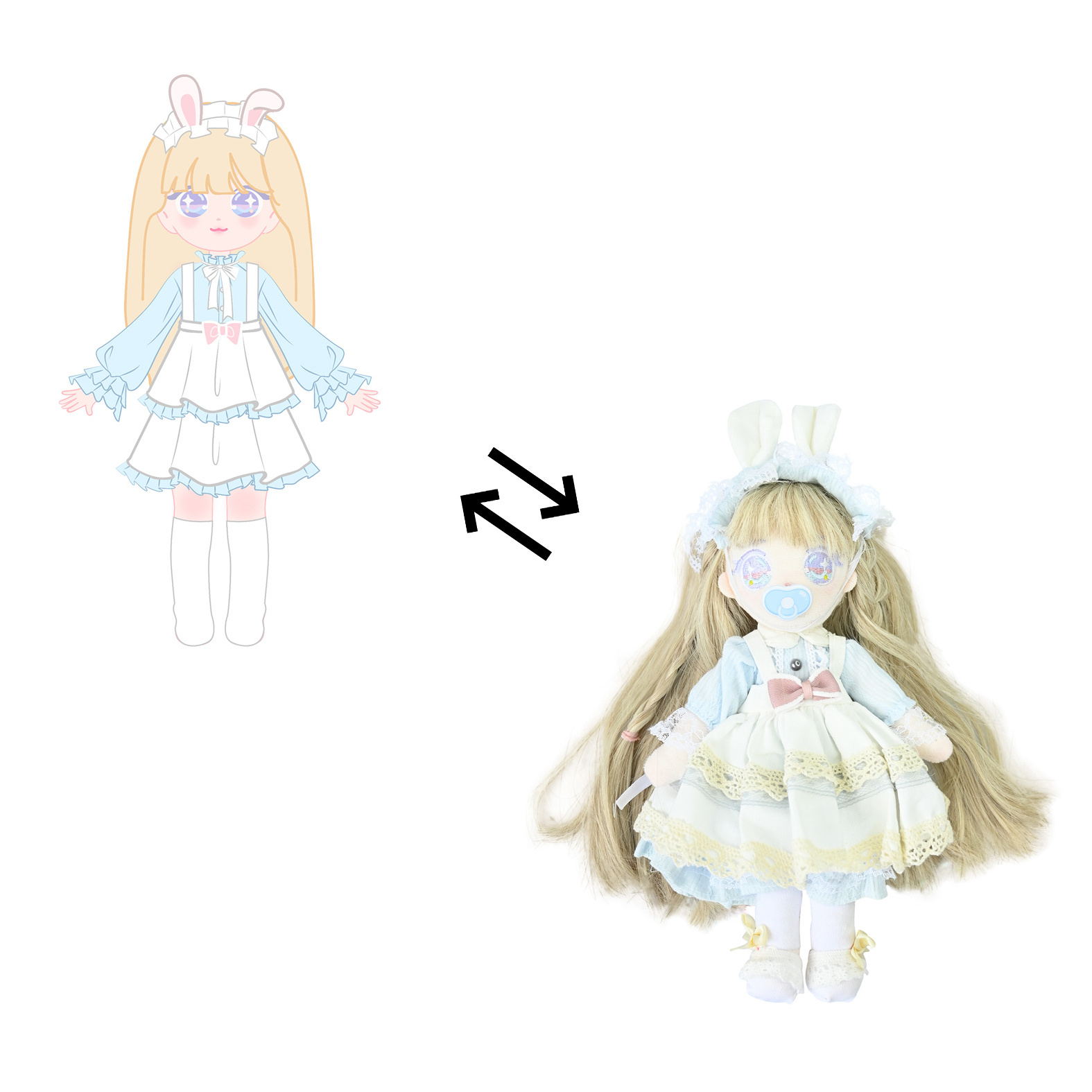 Custom Lovely girl heart birthday gift figure toy long legs 25 cm long hair lolita dress plush doll