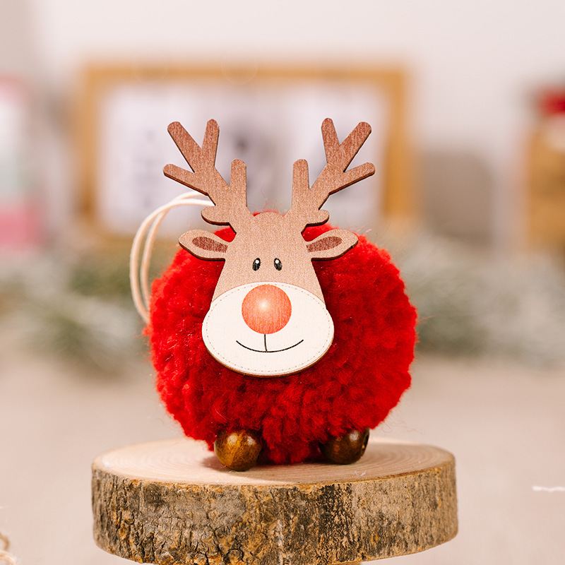 Hot selling Cute deer stuffed animal plush small Hanging pendant Christmas Tree Accessories for children's toy Christmas gift