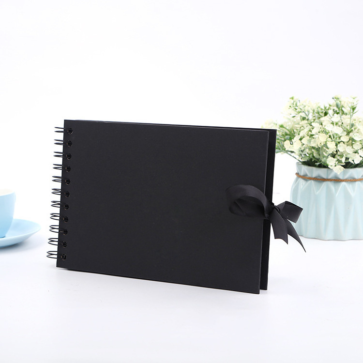 Black Cover Spiral Bound Kraft Scrapbook Picture Album Memory Book High quality Memory photo album