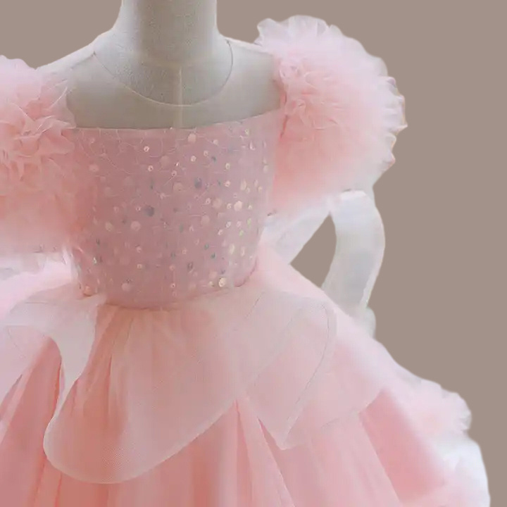 Factory Sale Children Clothes Kids Clothing Girls Dresses Sequined Princess Puff Dresses Birthday Party Dresses for Kids Girls