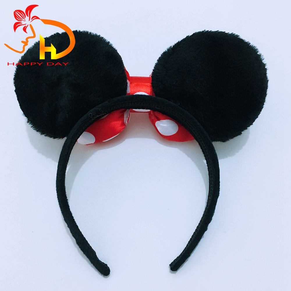 Wholesale Big Polka Dot Bow Headband Women Kids Mouse Ears Headband For Party