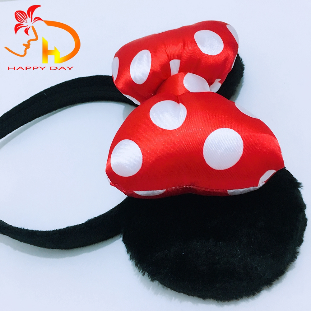 Wholesale Big Polka Dot Bow Headband Women Kids Mouse Ears Headband For Party