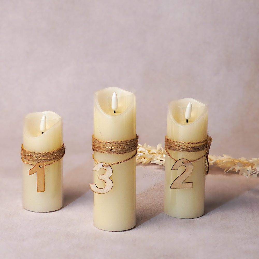 LED CANDLE with timer, set of 3