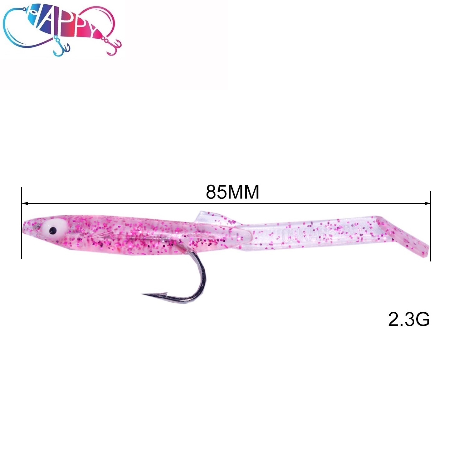 Wholesale 12colors 6pcs/bags T Tail Soft Sea Eel False Bait Paddle Lure with Hooks 85mm 2.3g slow pitch jig Baits