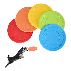 TPR Dogs Frisbee Training Interactive Toys Puppy Flyer Toy Dog Lightweight Soft Floating Saucer for Small Medium Dog Outdoor