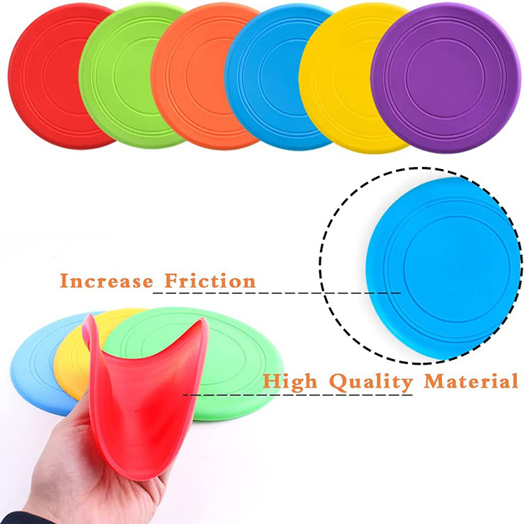 TPR Dogs Frisbee Training Interactive Toys Puppy Flyer Toy Dog Lightweight Soft Floating Saucer for Small Medium Dog Outdoor