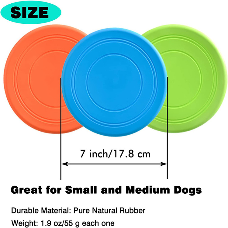 TPR Dogs Frisbee Training Interactive Toys Puppy Flyer Toy Dog Lightweight Soft Floating Saucer for Small Medium Dog Outdoor