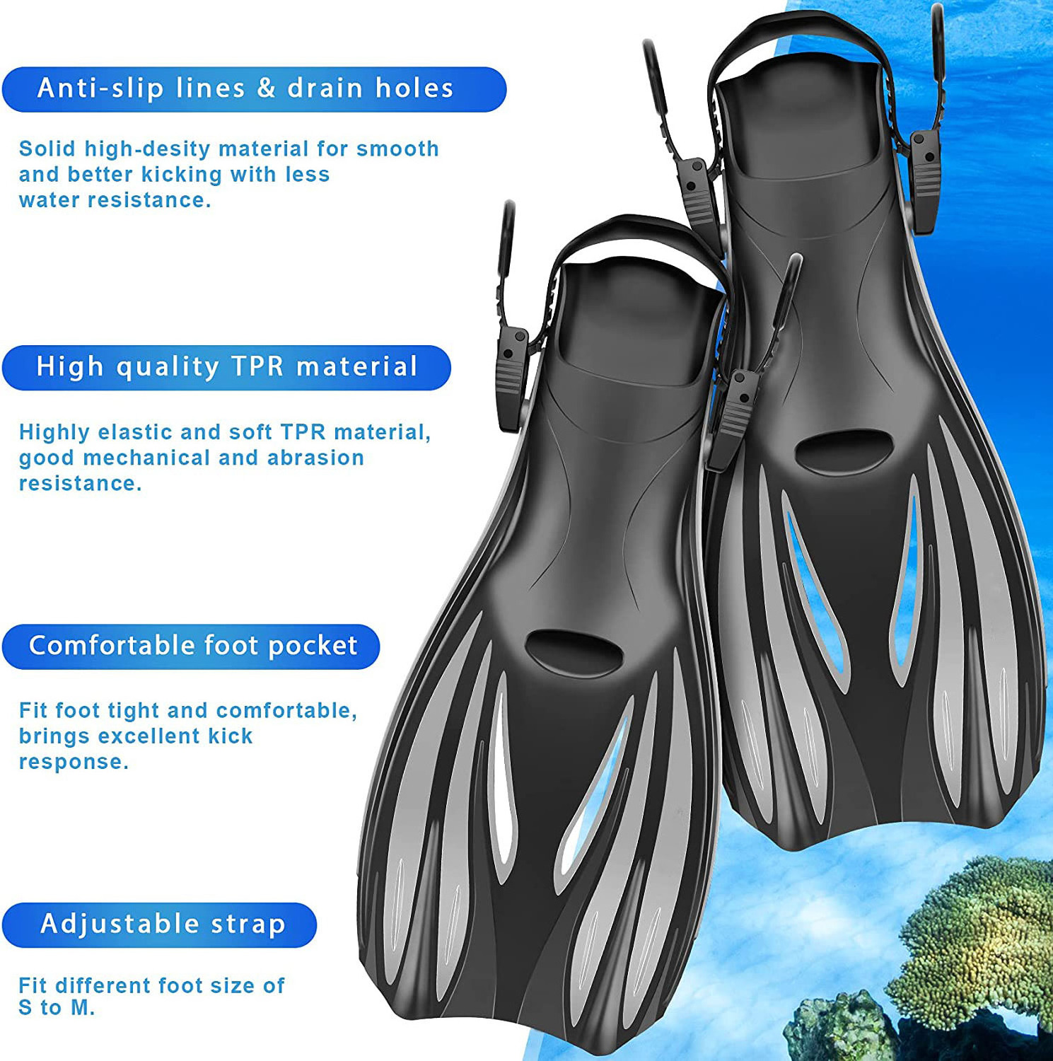 swim shoes custom printing water support flippers Aqua water shoes