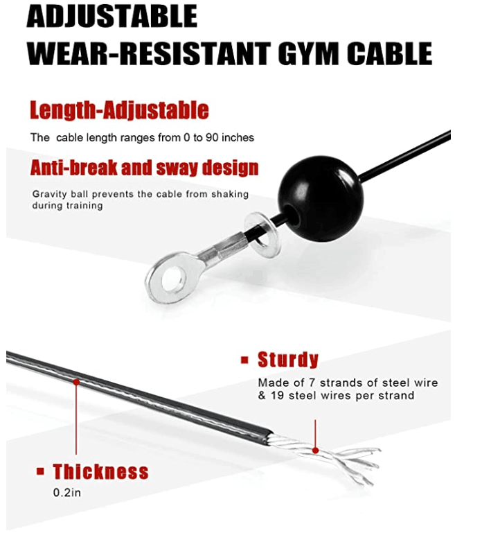 Adjustable Pulley Cable System Gym Upgraded Loading Pin Cable Pulley Attachment