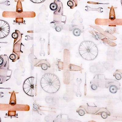 Happy flute custom skin-friendly  70%bamboo+30%cotton poplin fabric digital printed multifunction  muslin fabric