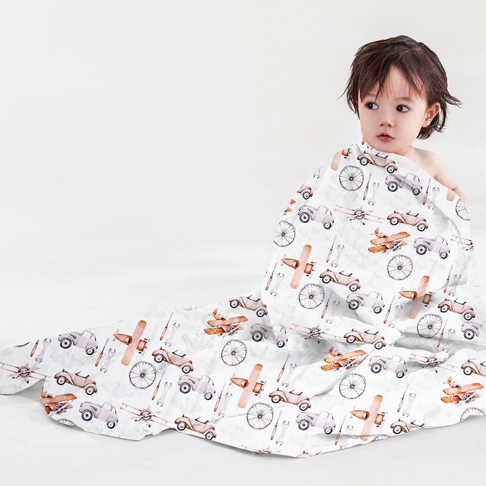 Happy flute custom skin-friendly  70%bamboo+30%cotton poplin fabric digital printed multifunction  muslin fabric