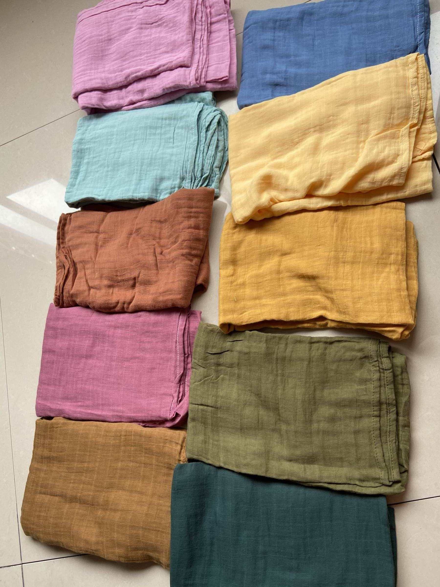 Happyflute Baby bamboo muslin blanket 2 layers swaddle blanket Wholesale organic cotton fabric muslin