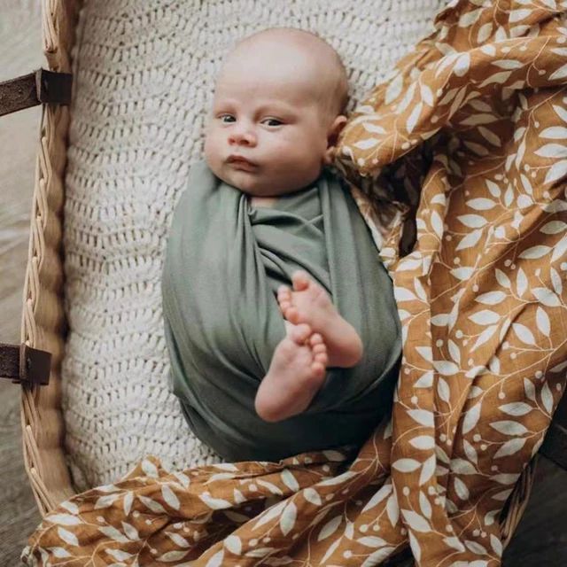 Happyflute Custom Baby Blanket Unisex Swaddle Wrap Muslin Swaddle Heirloom Blankets Neutral Receiving Blanket for Boys and Girls