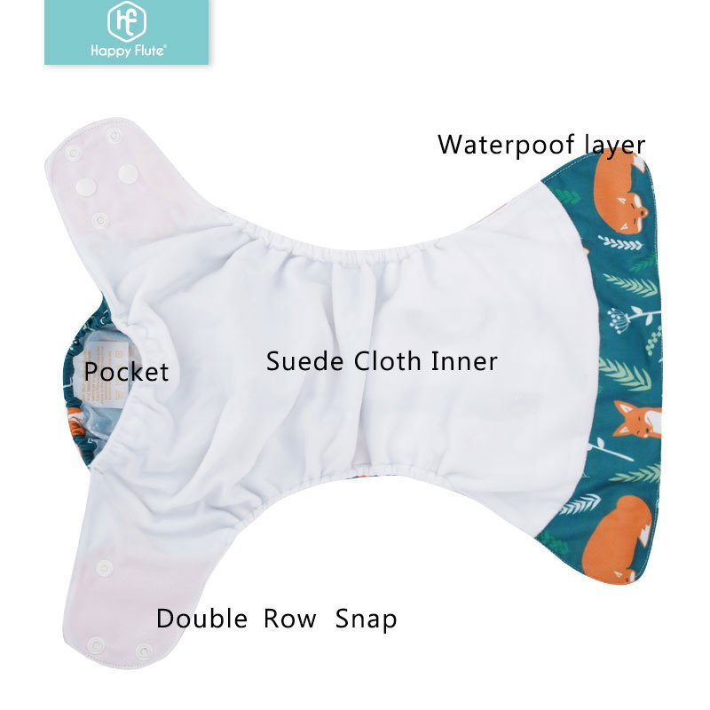 One Size Reusabl Cloth Diapers with Double Gusset Adjustable Washable Eco-Friendly Waterproof Cover Unisex Baby Cloth Diaper