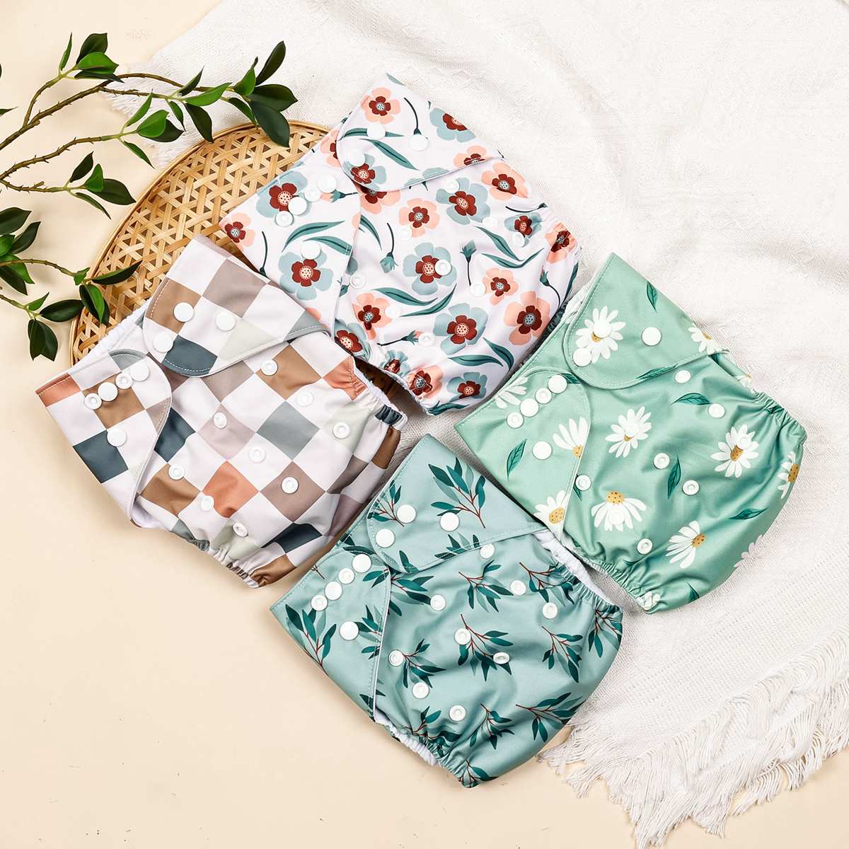 Happy Flute Cloth Diaper Custom Print Baby Reusable Diapers Newborn Washable Cloth Diaper Cover