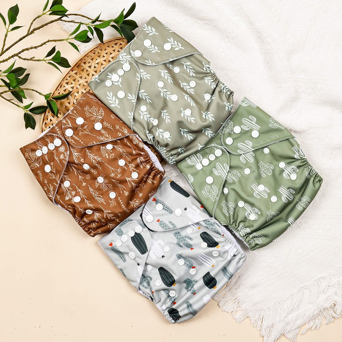 Happy Flute Cloth Diaper Custom Print Baby Reusable Diapers Newborn Washable Cloth Diaper Cover