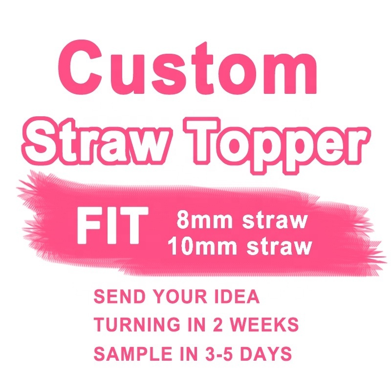 OEM Factory Customized Stanely Straw Cover Personal PVC silicone custom straw topper covers charm