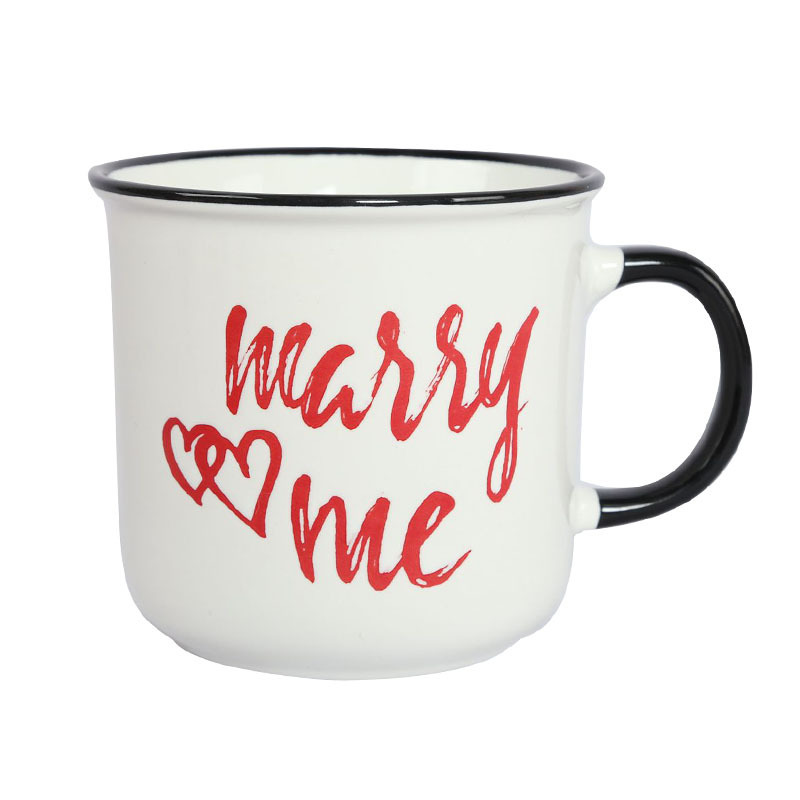 Customized Super Valentine's Day Gift 14oz White and Red Text Design Couple Ceramic Mug Coffee Cup Valentine Mug