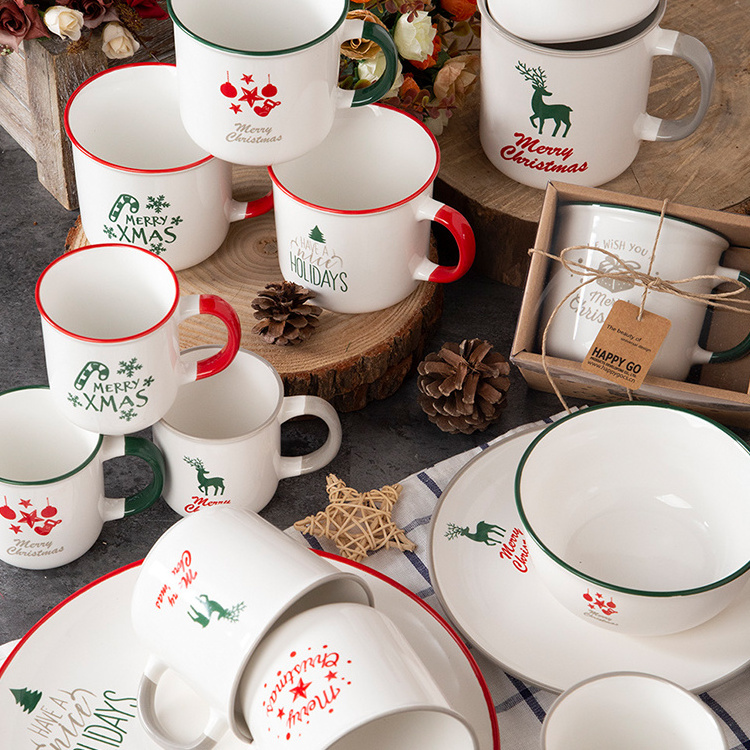 Christmas cheap bulk ceramic mugs from china