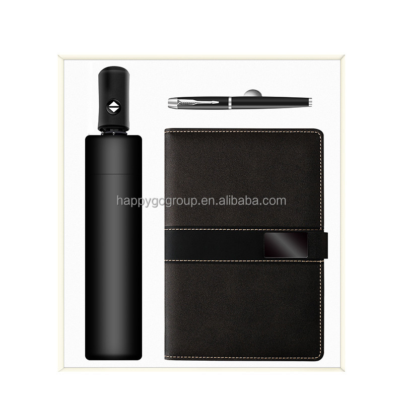 cheap Gift collection Custom Corporate Promotional Gifts Item With Logo Umbrella and Note book gift set