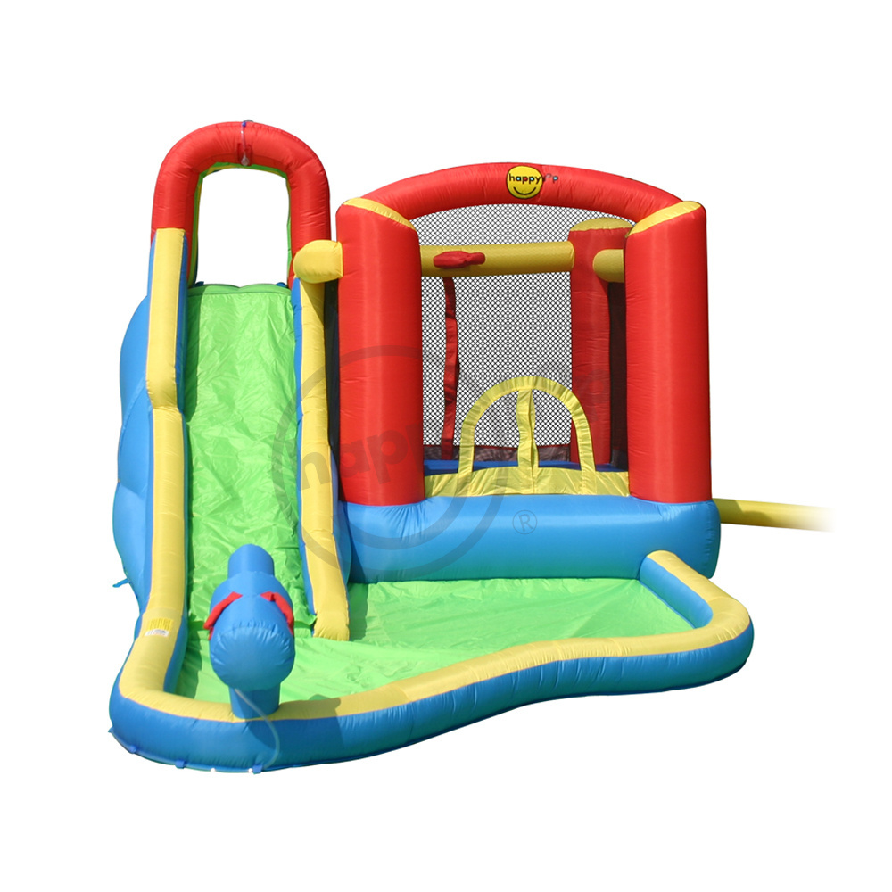 Happy Hop fiber glass slides bounce house combo super mario inflatable water slide for pools